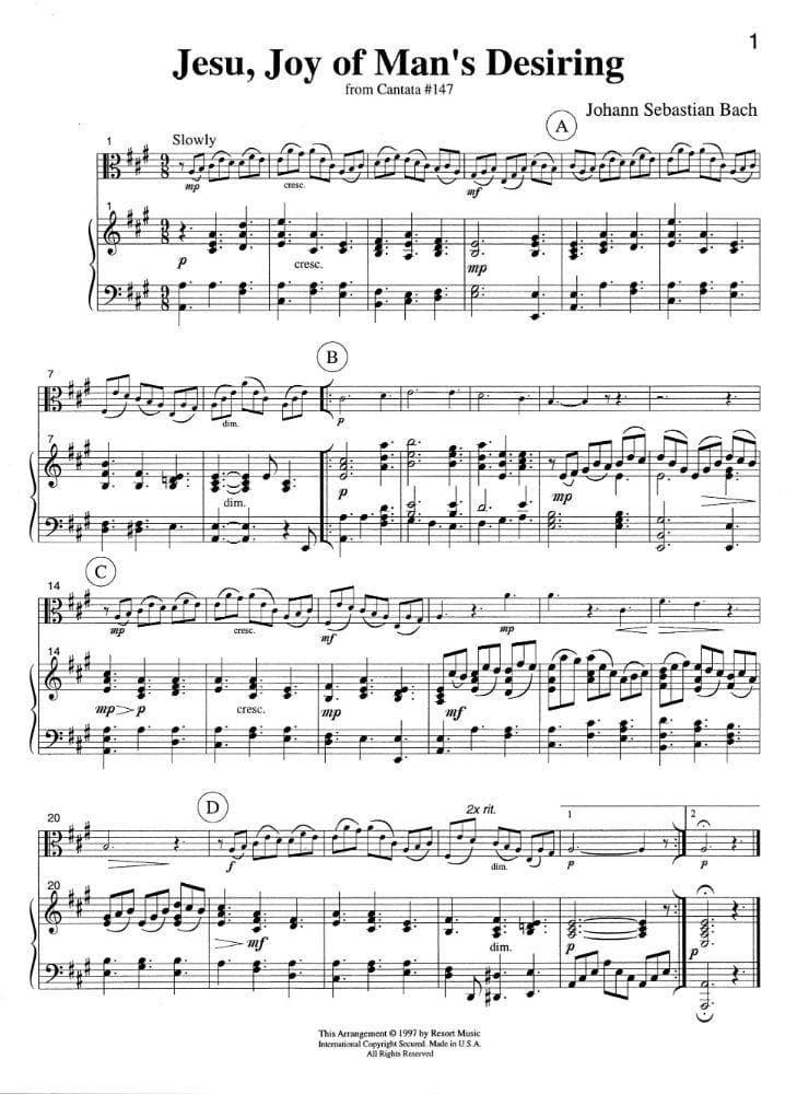 20 Sacred and Spiritual Solos - Viola and Piano - arranged by Daniel Kelley - Last Resort Music - Image 3
