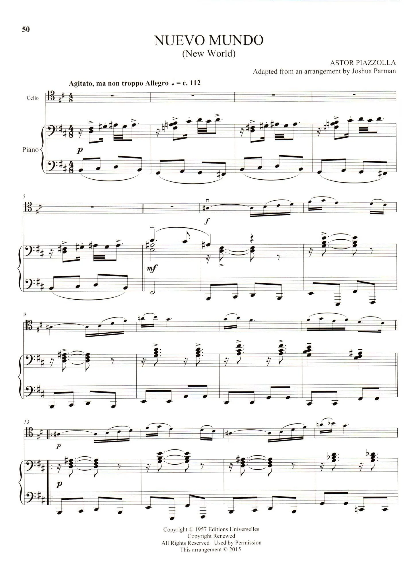 Piazzolla, Astor - 25 Piazzolla Tangos - for Cello and Piano - Boosey & Hawkes - Image 3