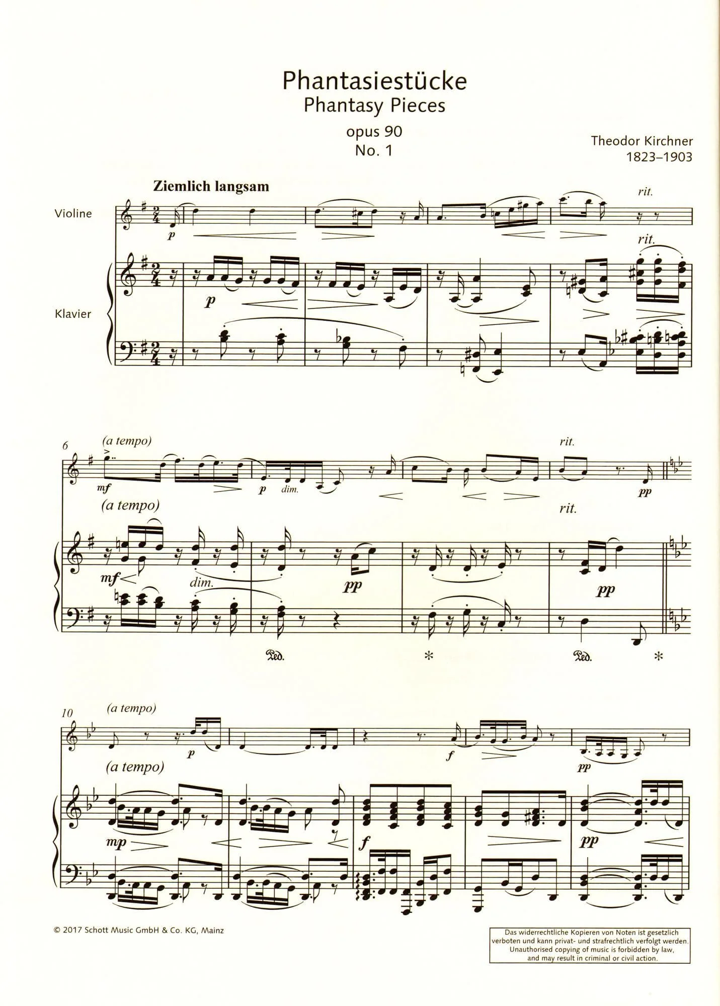 25 Romantic Miniatures - for Violin and Piano - edited by Wolfgang Birtel - Schott - Image 4