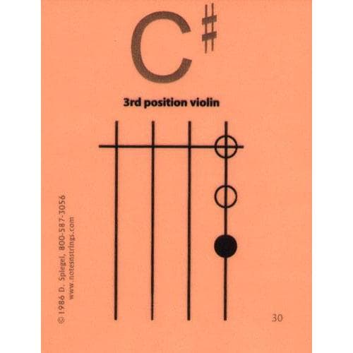 Laminated 3rd Position Violin Flash Cards - 32 Flashcard Set - Image 3