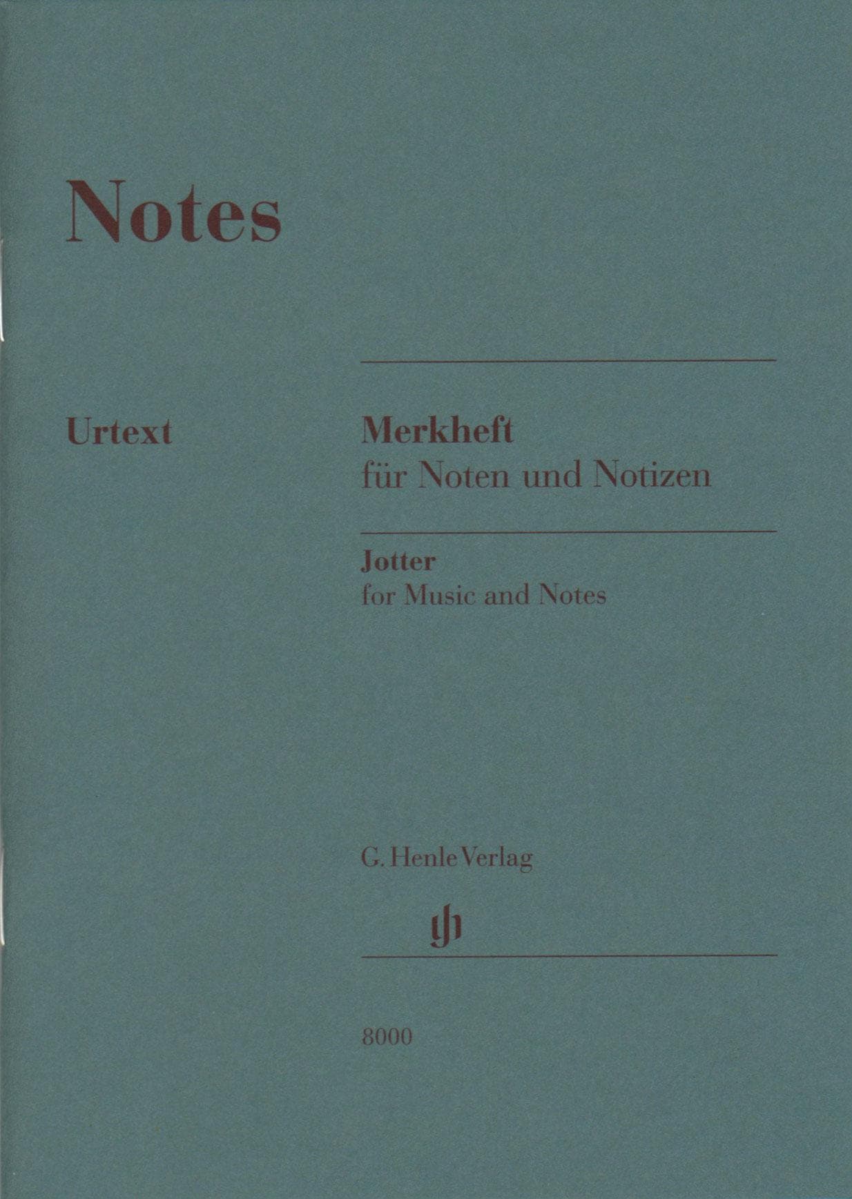Jotter for Music and Notes - Mini Manuscript Paper - 4" x 5.75" - 32 pages - G. Henle Verlag