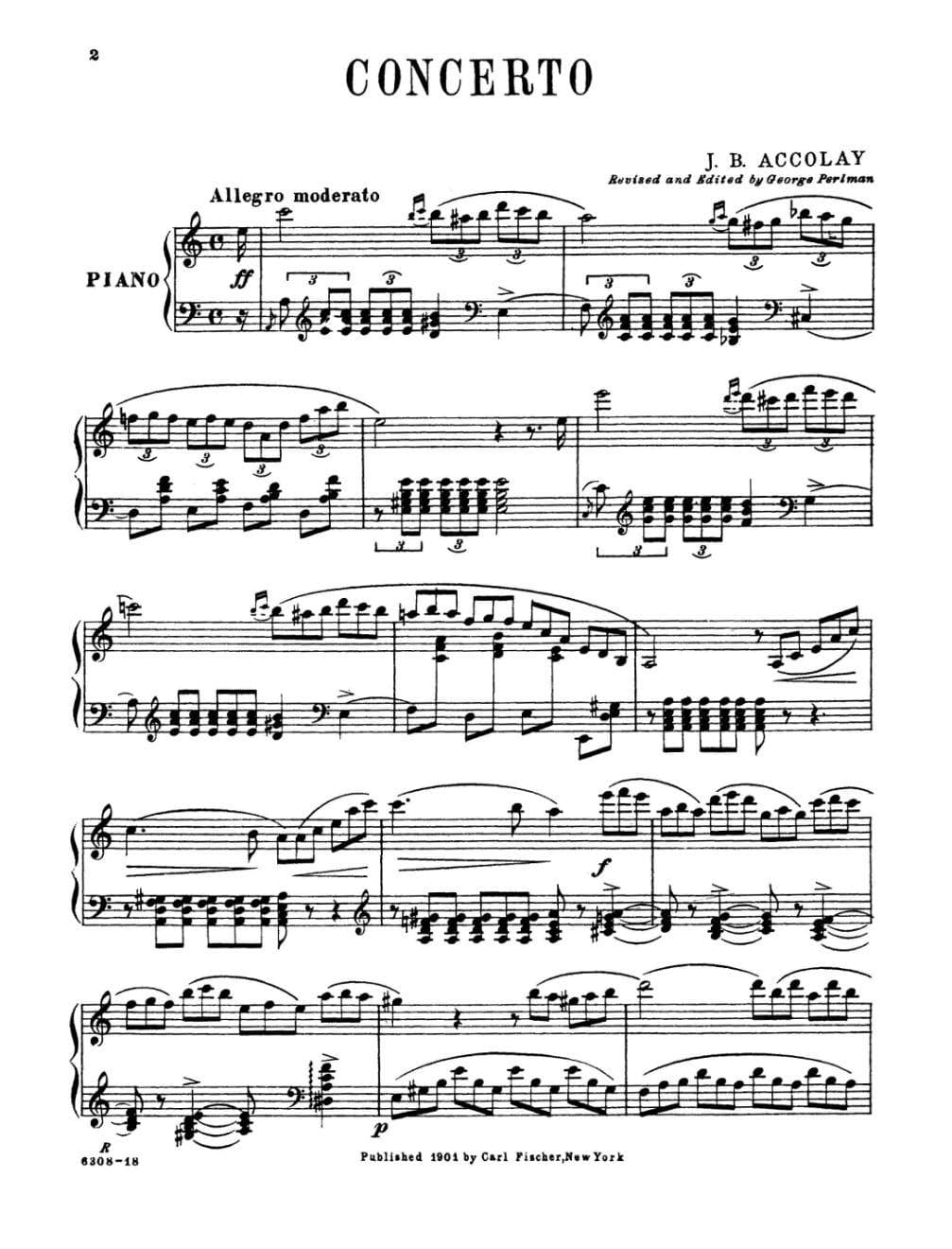 Accolay, JB - Concerto No 1 in a minor for Violin and Piano - Arranged by Perlman - Fischer Edition - Image 2