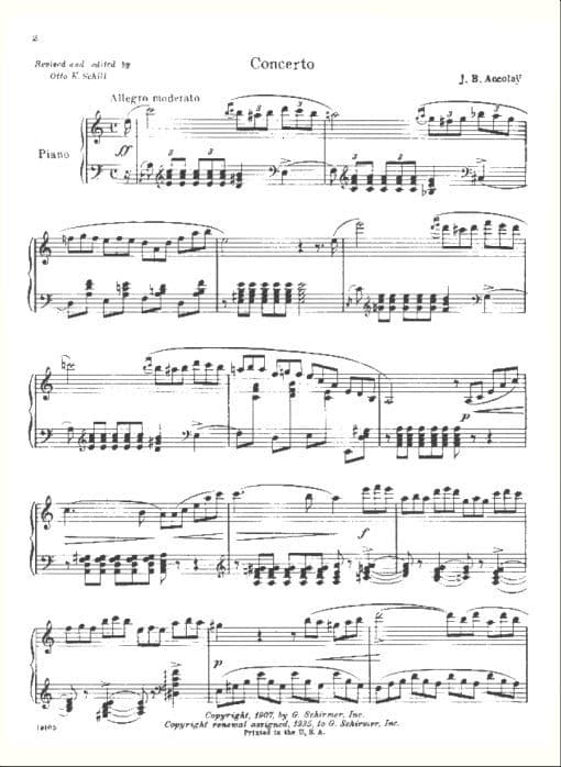 Accolay, J B - Concerto No 1 in A Minor for the Violin - Violin and Piano - arranged by Otto K Schill - G Schirmer, Inc - Image 2