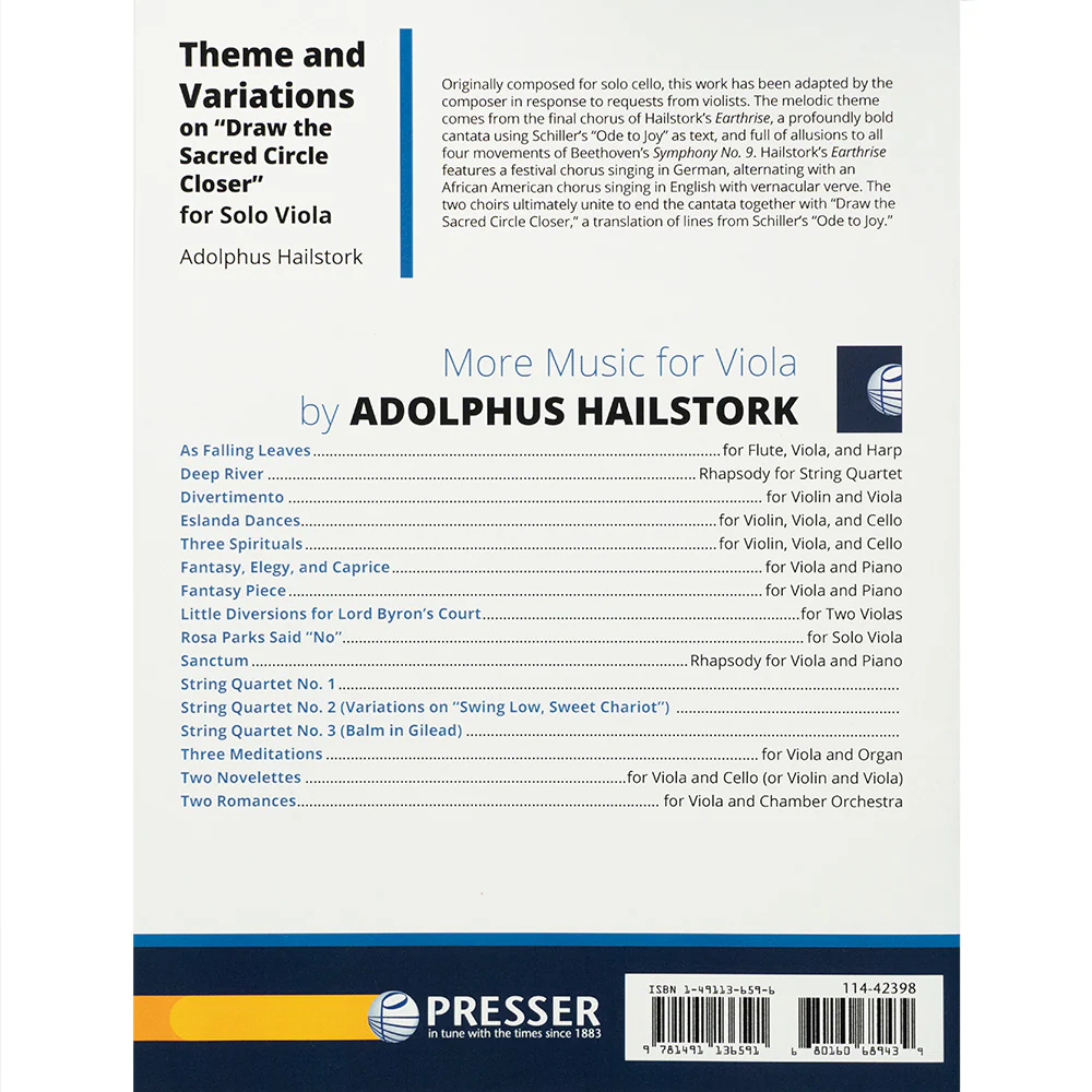 Adolphus Hailstork - Theme and Variations on Draw the Sacred Circle Closer - Image 2