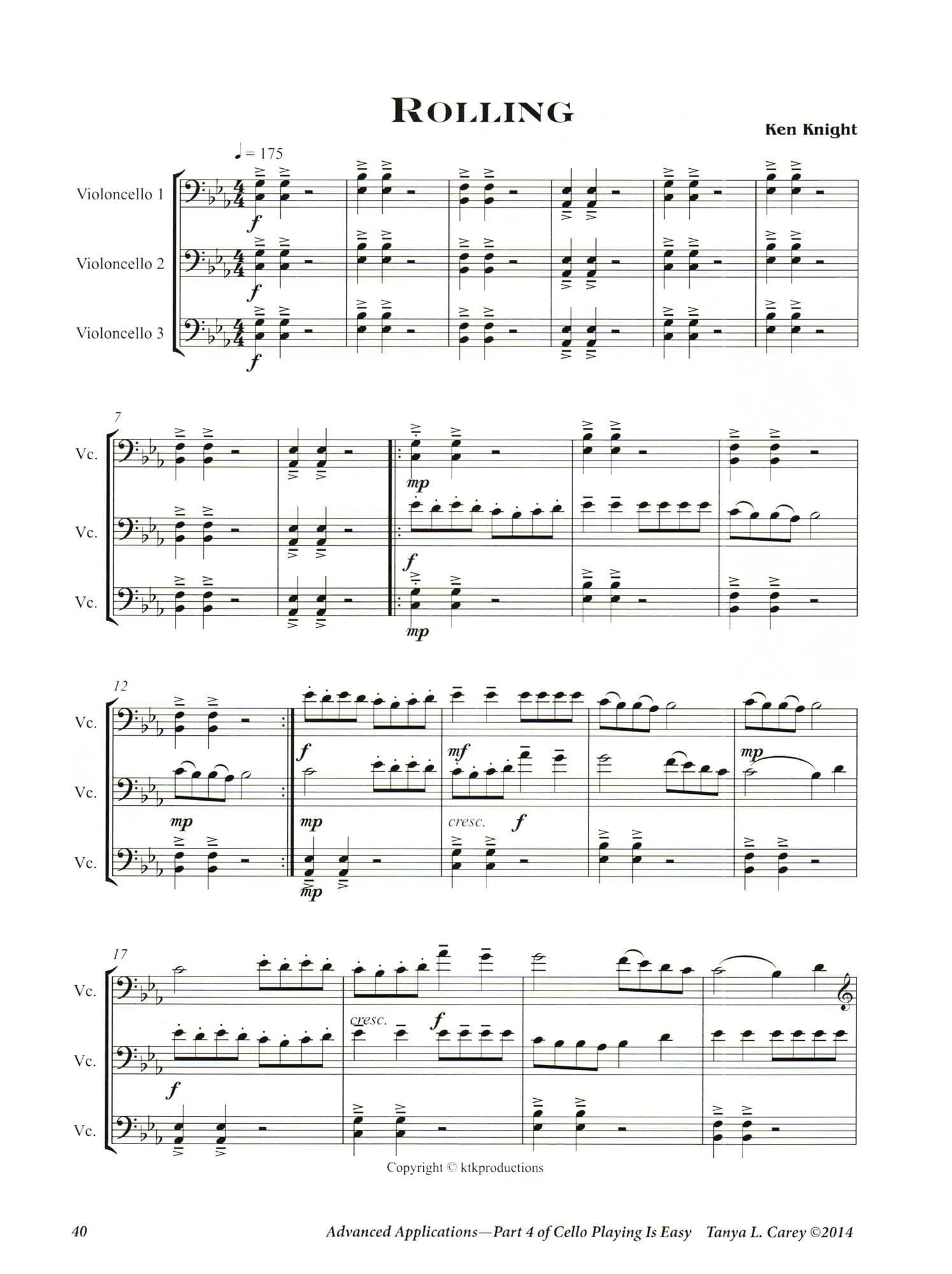 Cello Playing Is Easy Part 4: Advanced Applications - by Tanya Lesinsky Carey - Image 3