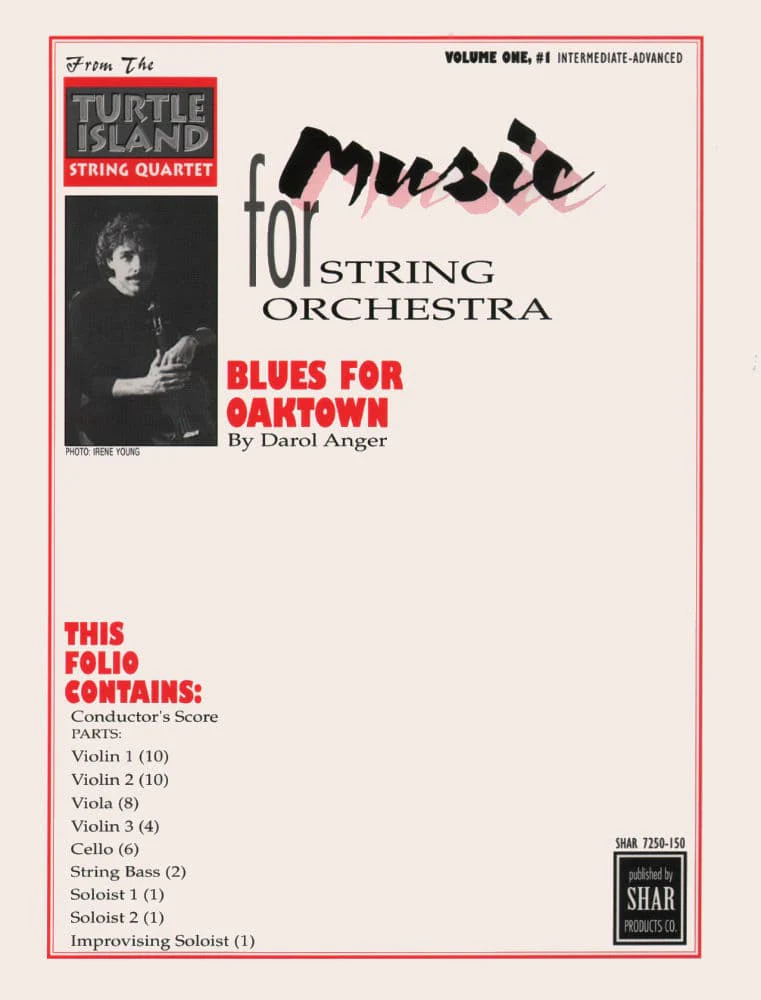 Anger, Darol - Blues for Oaktown Volume 1 Parts and Score - Shar Publication