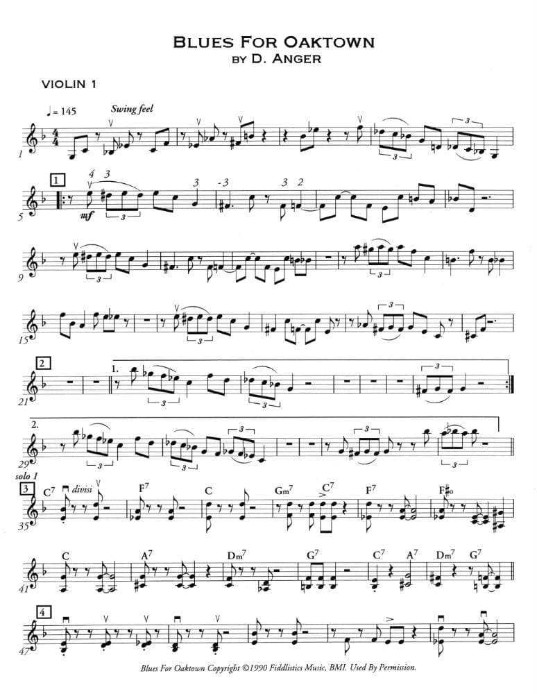 Anger, Darol - Blues for Oaktown Volume 1 Parts and Score - Shar Publication - Image 2