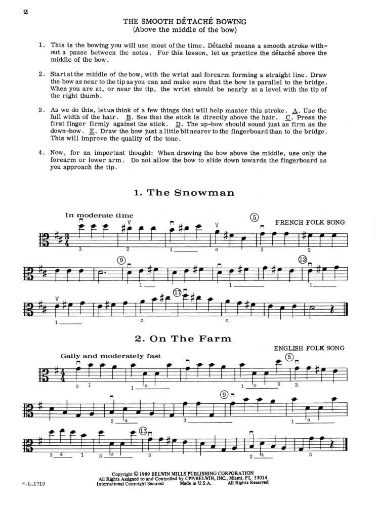 Applebaum, Samuel - Building Technique With Beautiful Music - Book 1 for Viola - Belwin/Mills Publication - Image 2