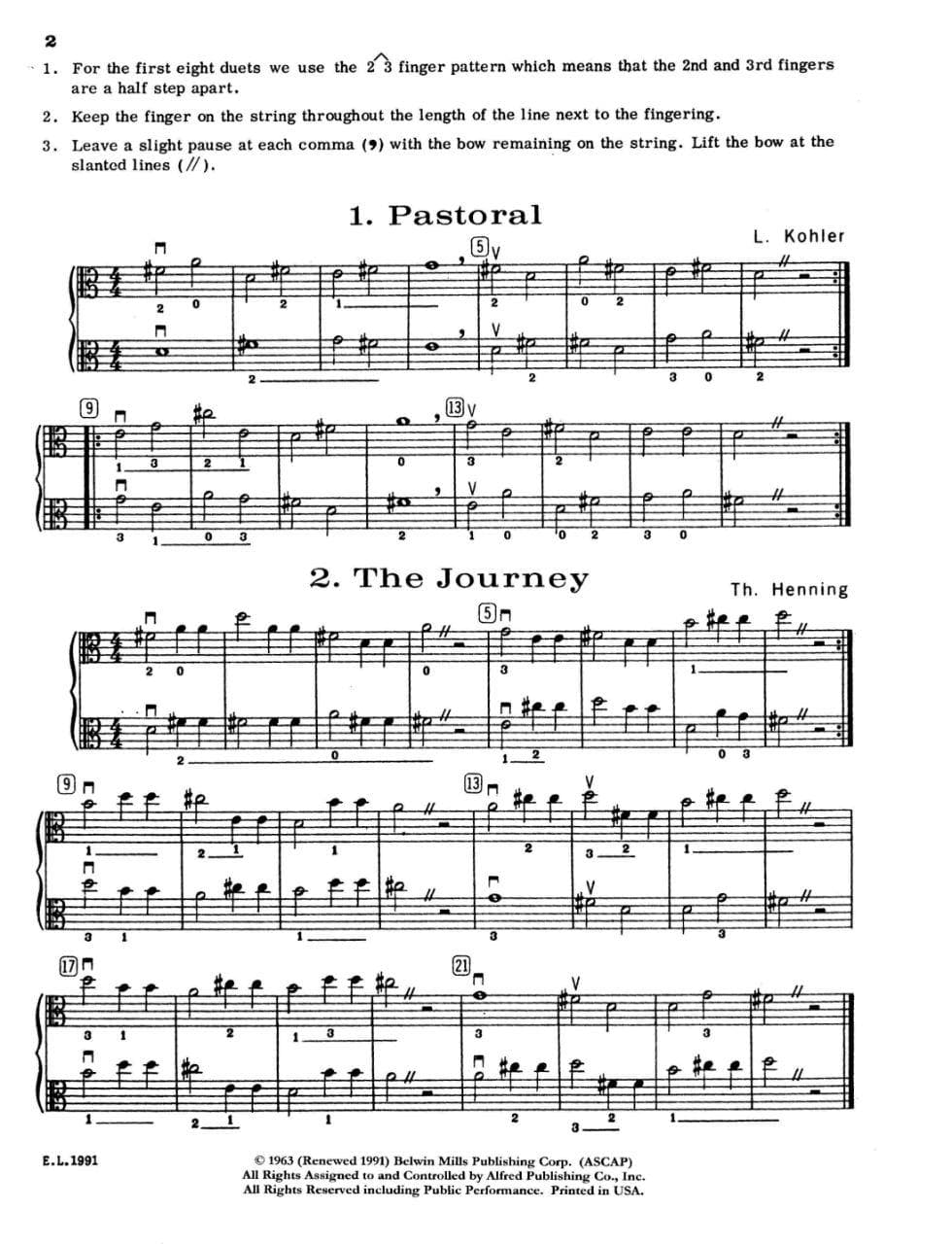 Applebaum, Samuel - Duets For Strings - Book 1 for Viola - Belwin/Mills Publication - Image 2