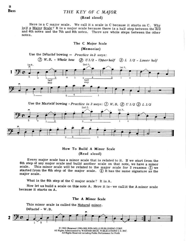 Applebaum, Samuel - Scales For Strings - Book 2 for Double Bass - Belwin/Mills Publication - Image 2