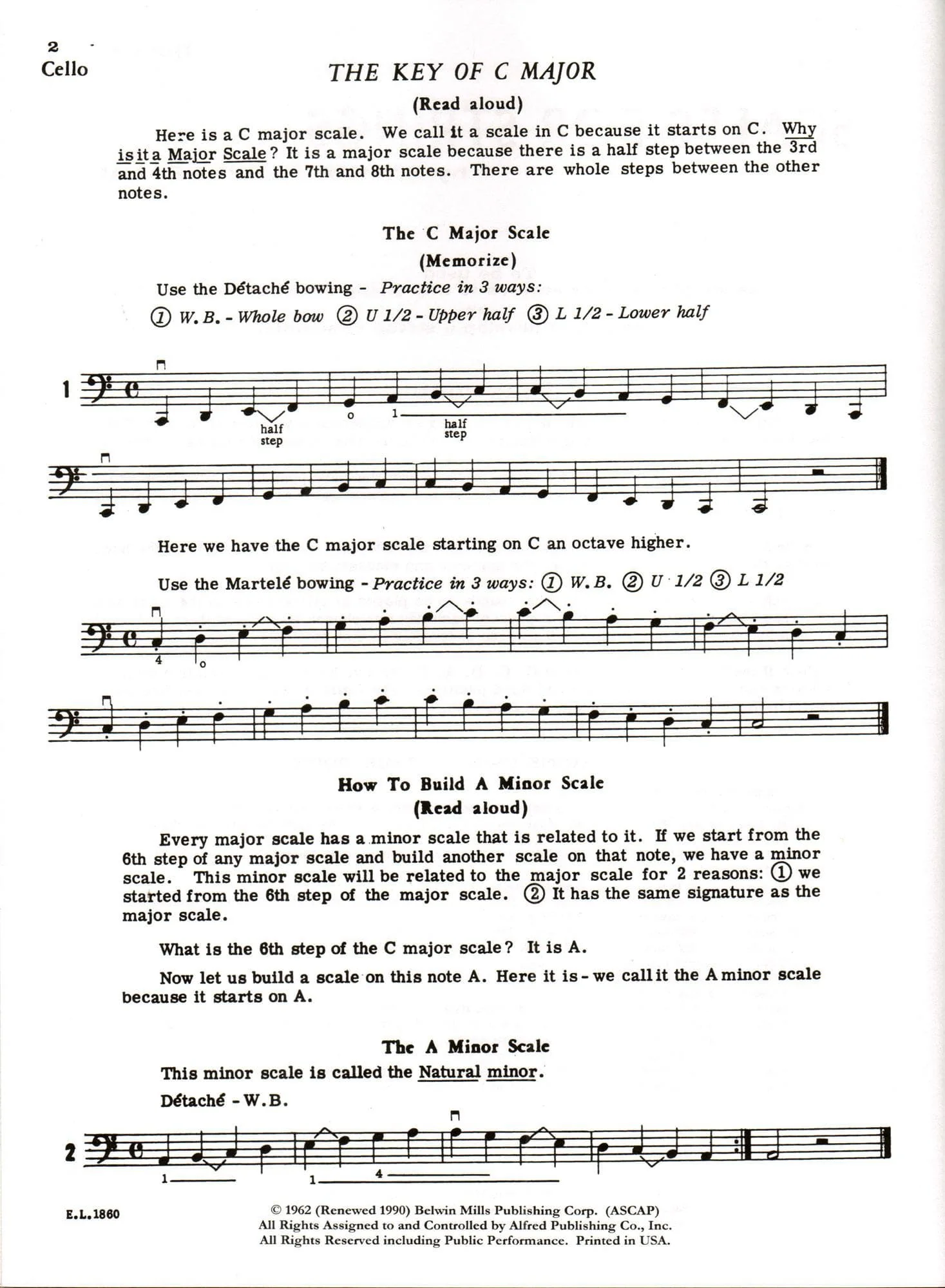 Applebaum, Samuel - Scales For Strings - Book 2 for Cello - Belwin/Mills Publication - Image 3