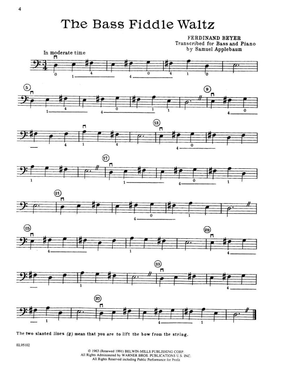 Applebaum, Samuel - String Festival Solos - Volume 1 for Double Bass - Belwin/Mills Publication - Image 3