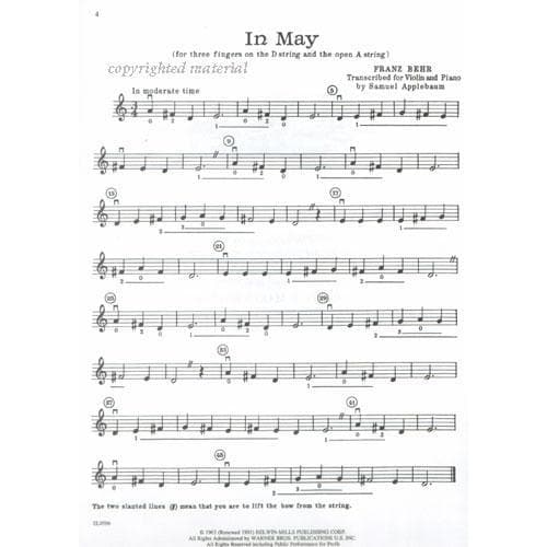Applebaum, Samuel - String Festival Solos - Volume 1 for Violin - Belwin/Mills Publication - Image 3