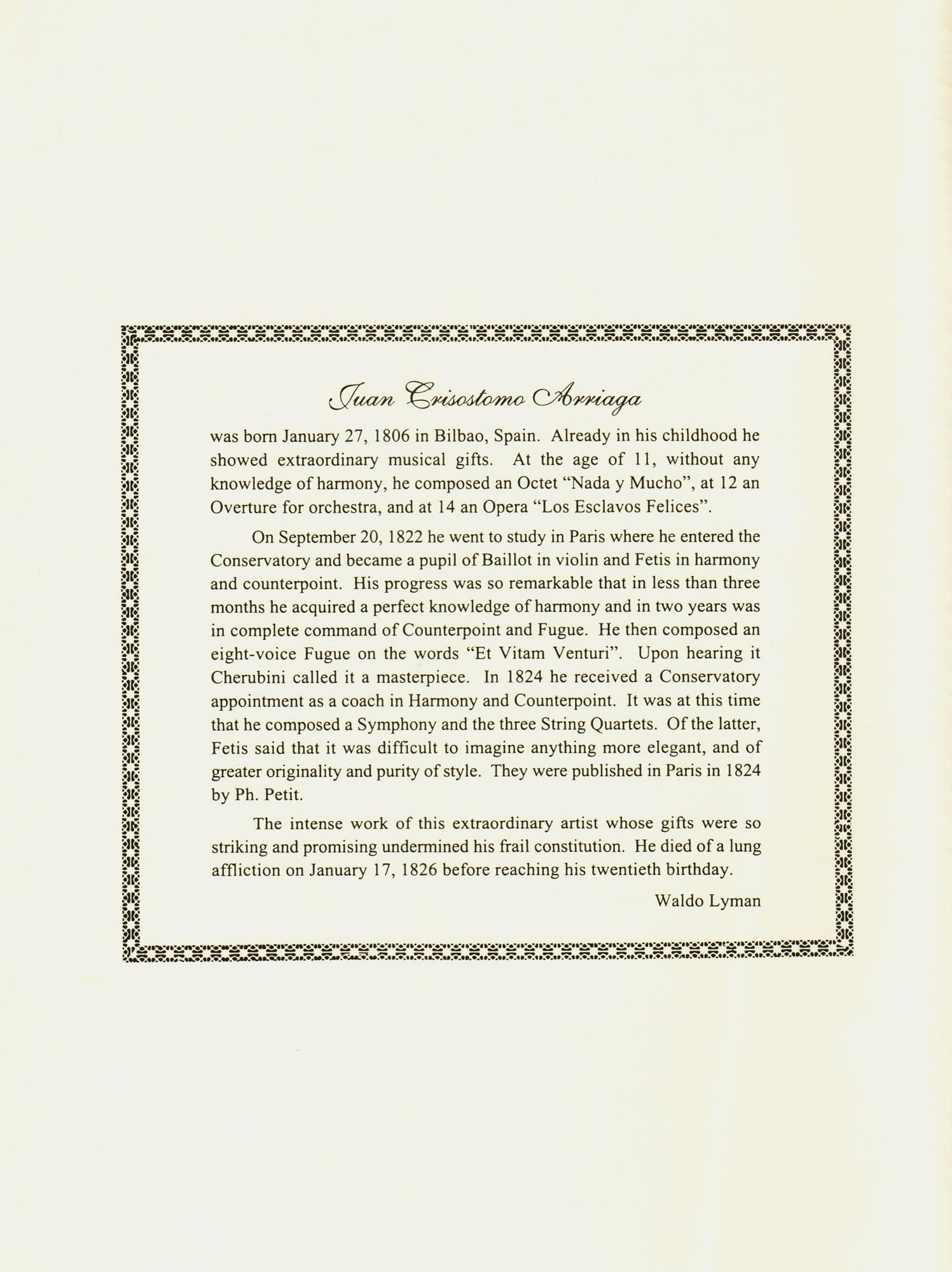 Arriaga, Juan Crisóstomo - Three Quartets - Parts for Two Violins, Viola and Cello - International Edition - Image 2