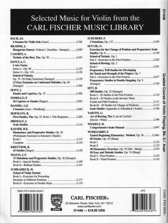 Auer, Leopold - Graded Course of Violin Playing - Book 5 for Violin - edited by Saenger - Fischer Edition - Image 4