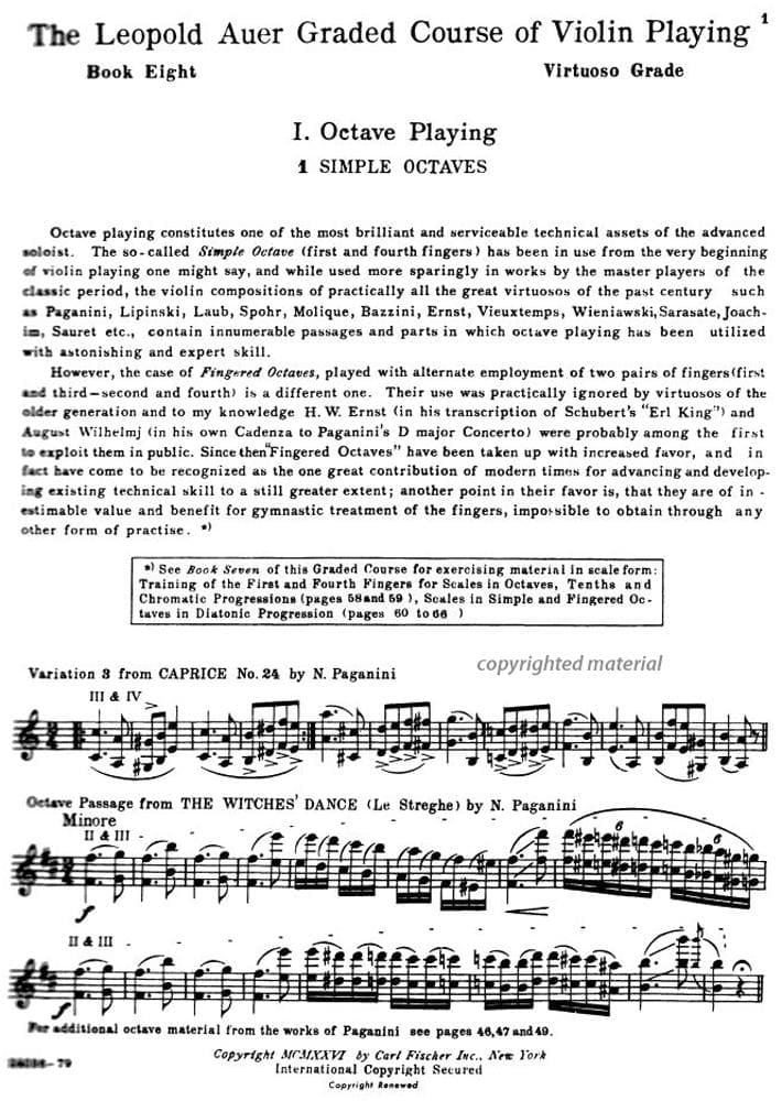 Auer, Leopold - Graded Course of Violin Playing - Book 8 for Violin - edited by Saenger - Fischer Edition - Image 3