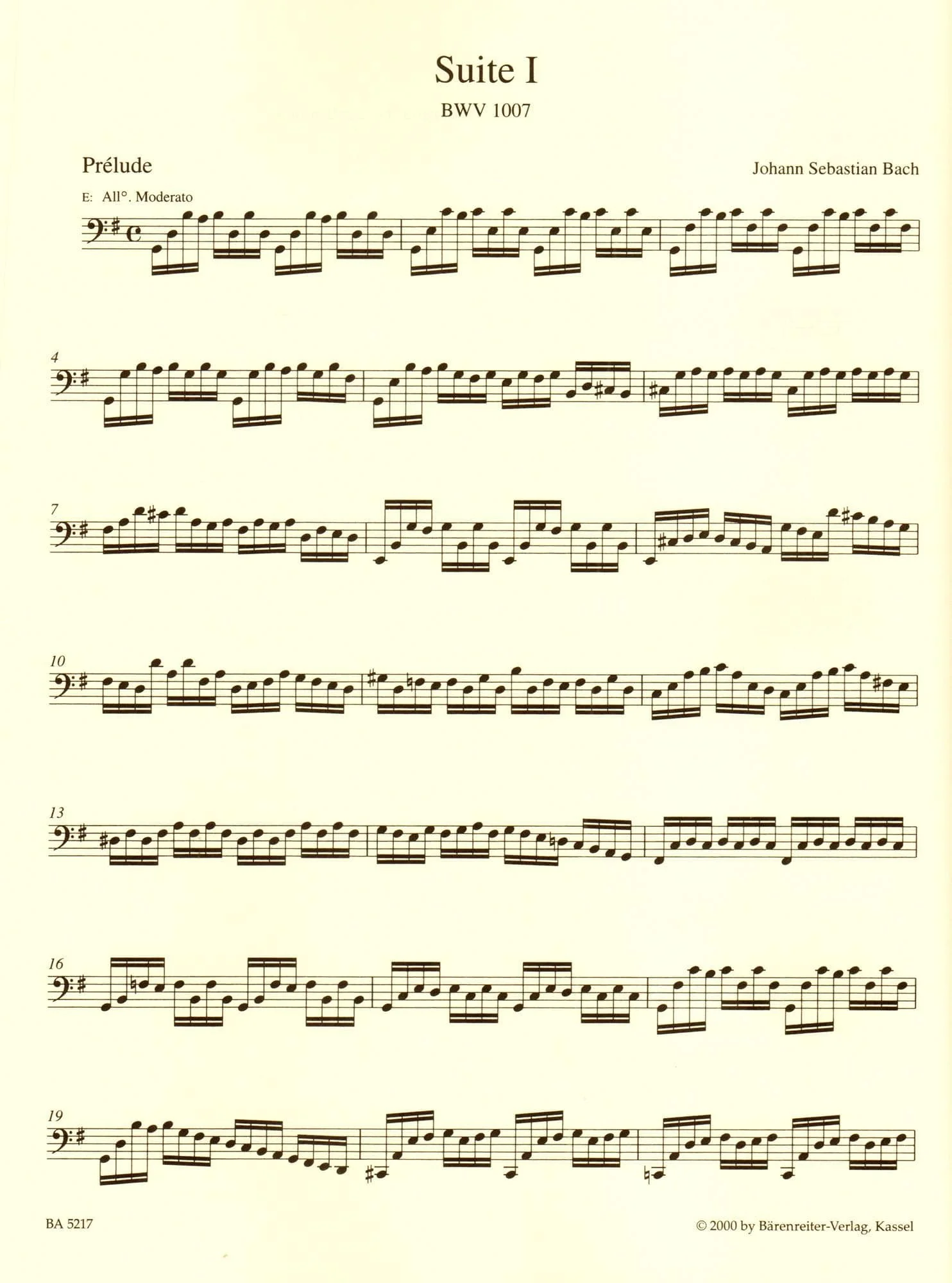 Bach, JS - 6 Suites BWV 1007 1012 for Cello - Arranged by Schwemer/Woodfull-Harris - Barenreiter Verlag URTEXT Edition - Image 4