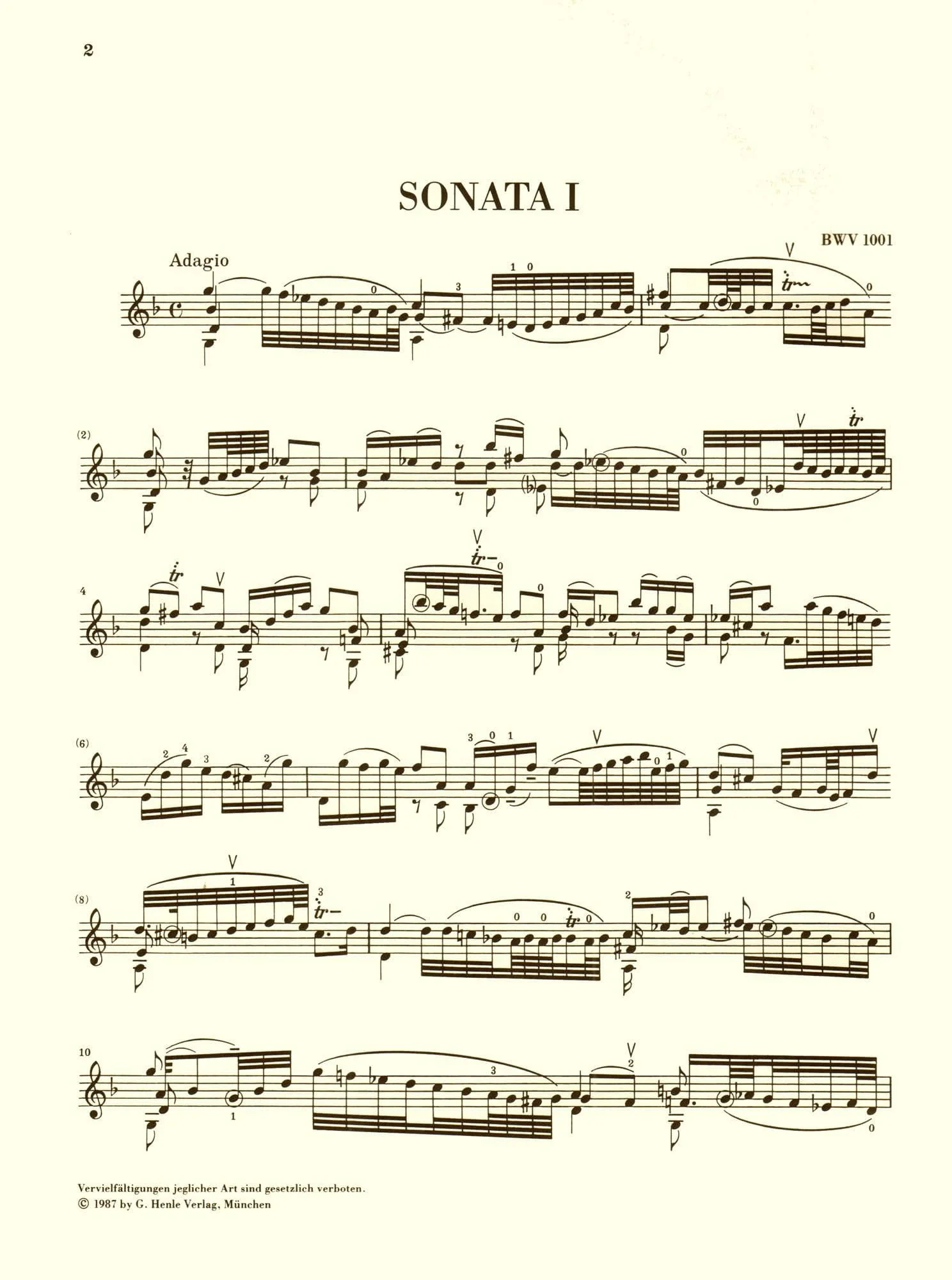 Bach, JS - 6 Sonatas and Partitas, BWV 1001-1006 - Solo Violin - edited by Klaus Rönnau and Wolfgang Schneiderhan - G Henle Verlag URTEXT - Image 3