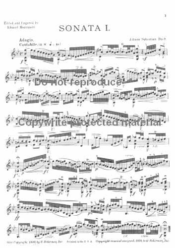 Bach, JS - 6 Sonatas and Partitas, BWV 1001-1006 - Solo Violin - edited by Eduard Herrmann - G Schirmer Edition - Image 3