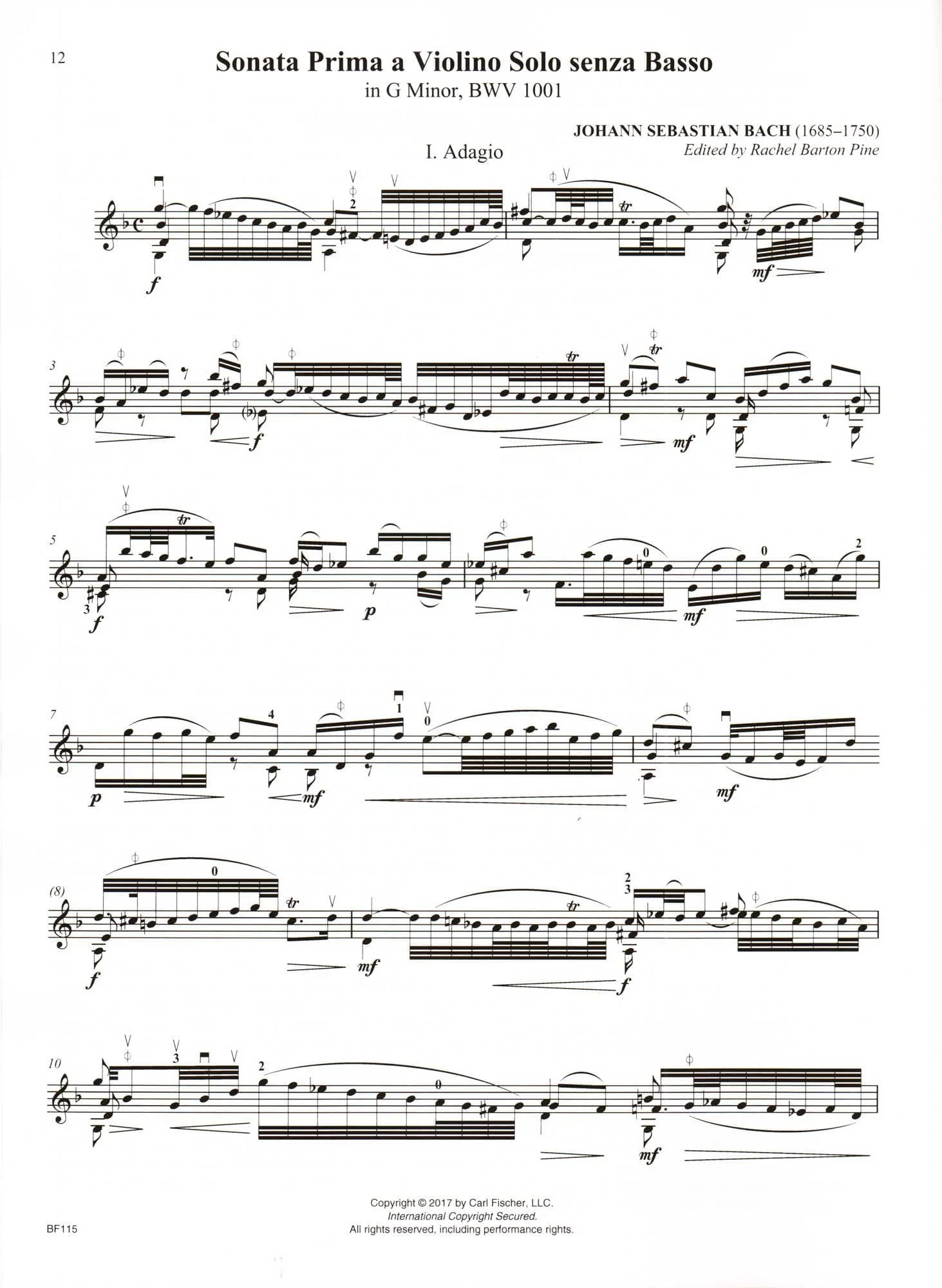 Bach, J.S. - Six Sonatas and Partitas for Violin Alone - Edited by Rachel Barton Pine - Carl Fischer - Image 4
