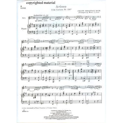 Bach, JS - Arioso from Cantata BWV 156 for Viola and Piano - Arranged by Isaac - Fischer Edition - Image 2
