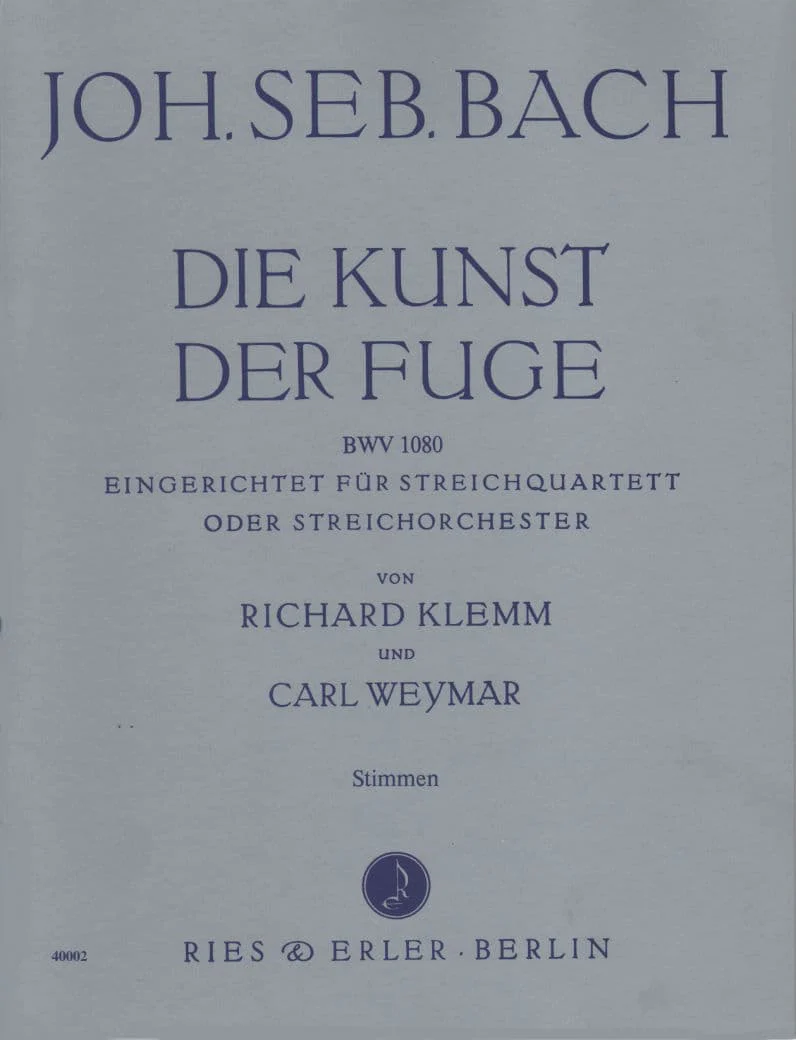 Bach, JS - Art of The Fugue BWV 1080 - Set of Parts - Arranged by Klemm-Weymar - Fischer Edition