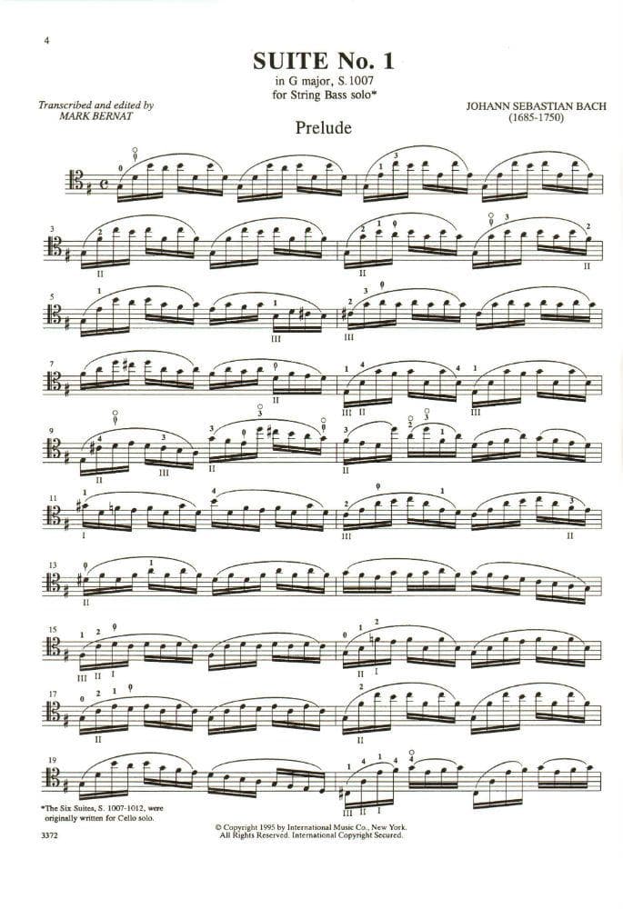 Bach, JS - 6 Cello Suites for Double Bass - Arranged by Bernat - International Edition - Image 3