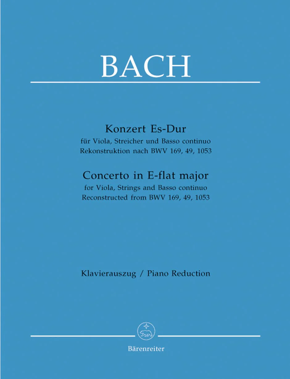 Bach, JS - Concerto in E-flat Major for Viola and Piano - Barenreiter Verlag URTEXT Edition