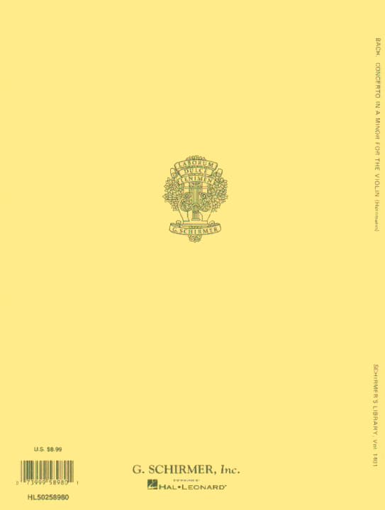 Bach, JS - Violin Concerto No 1 in A Minor, BWV 1041 - Violin and Piano - edited by Herrmann - Schirmer - Image 3