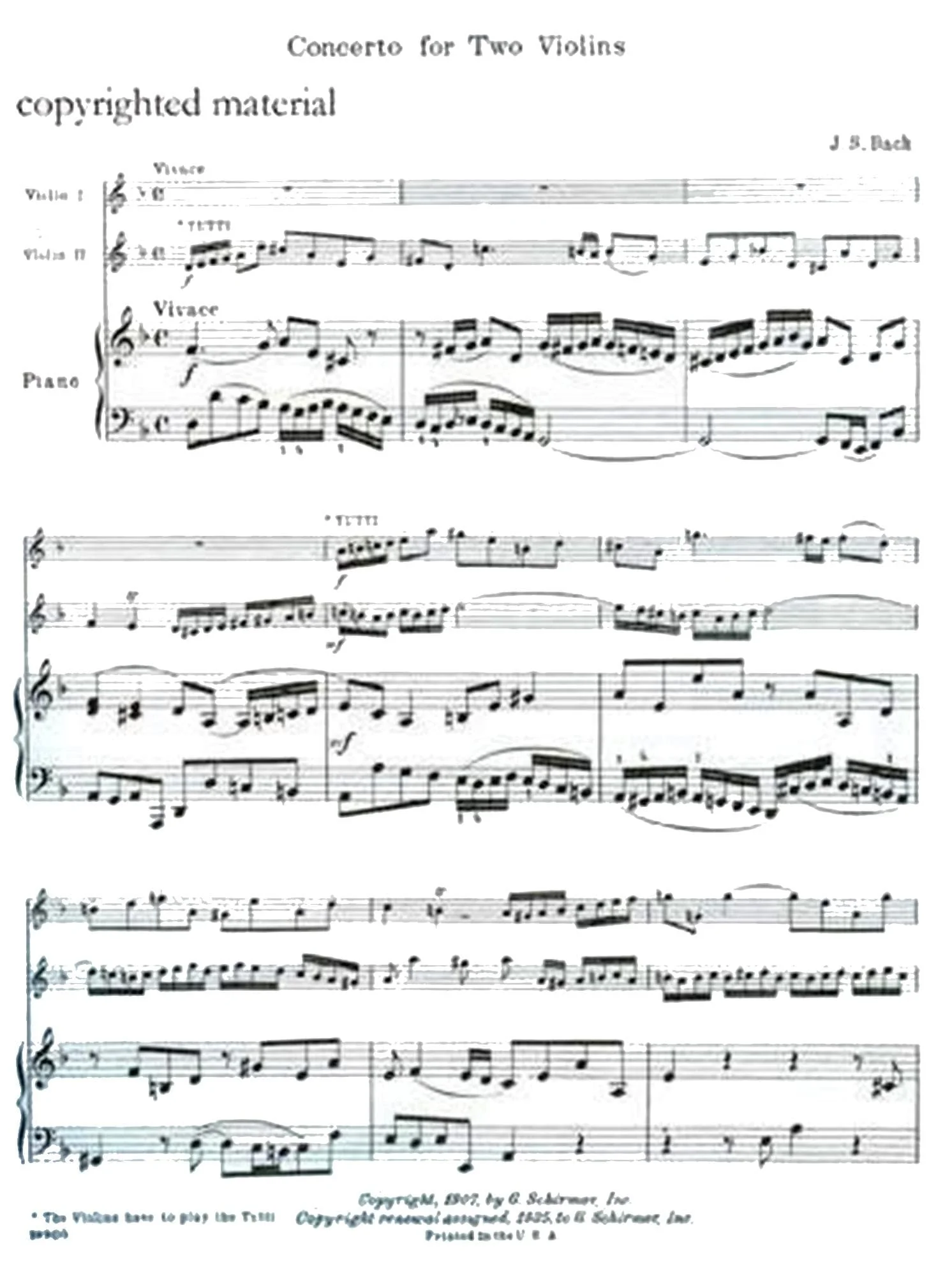 Bach, JS - Double Concerto in d minor, BWV 1043 - Two Violins and Piano - edited by Herrmann - Schirmer Edition - Image 4