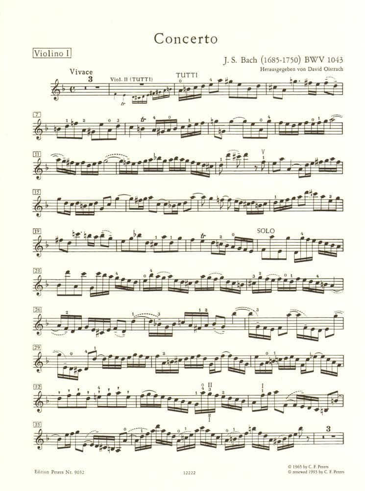Bach, JS - Double Concerto in d minor, BWV 1043 - Two Violins and Piano - edited by Oistrakh - Edition Peters - Image 3