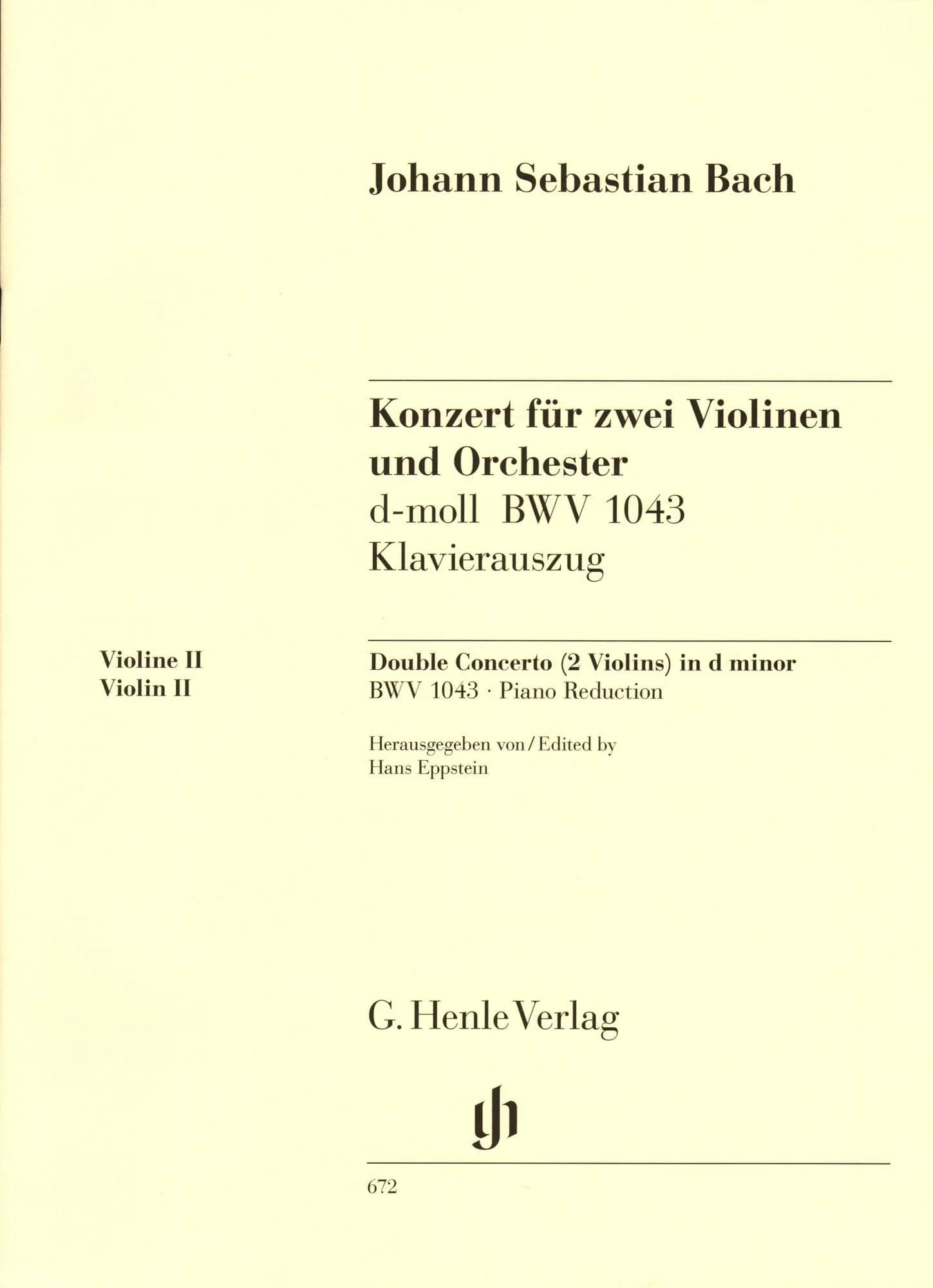 Bach, JS - Double Concerto in d minor, BWV 1043 - Two Violins and Piano - edited by Hans Eppstein - G Henle Verlag URTEXT - Image 5