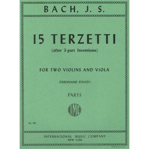 Bach, JS - 15 Three Part Inventions BWV 787 801 for Two Violins and Viola - Arranged by David - International Edition