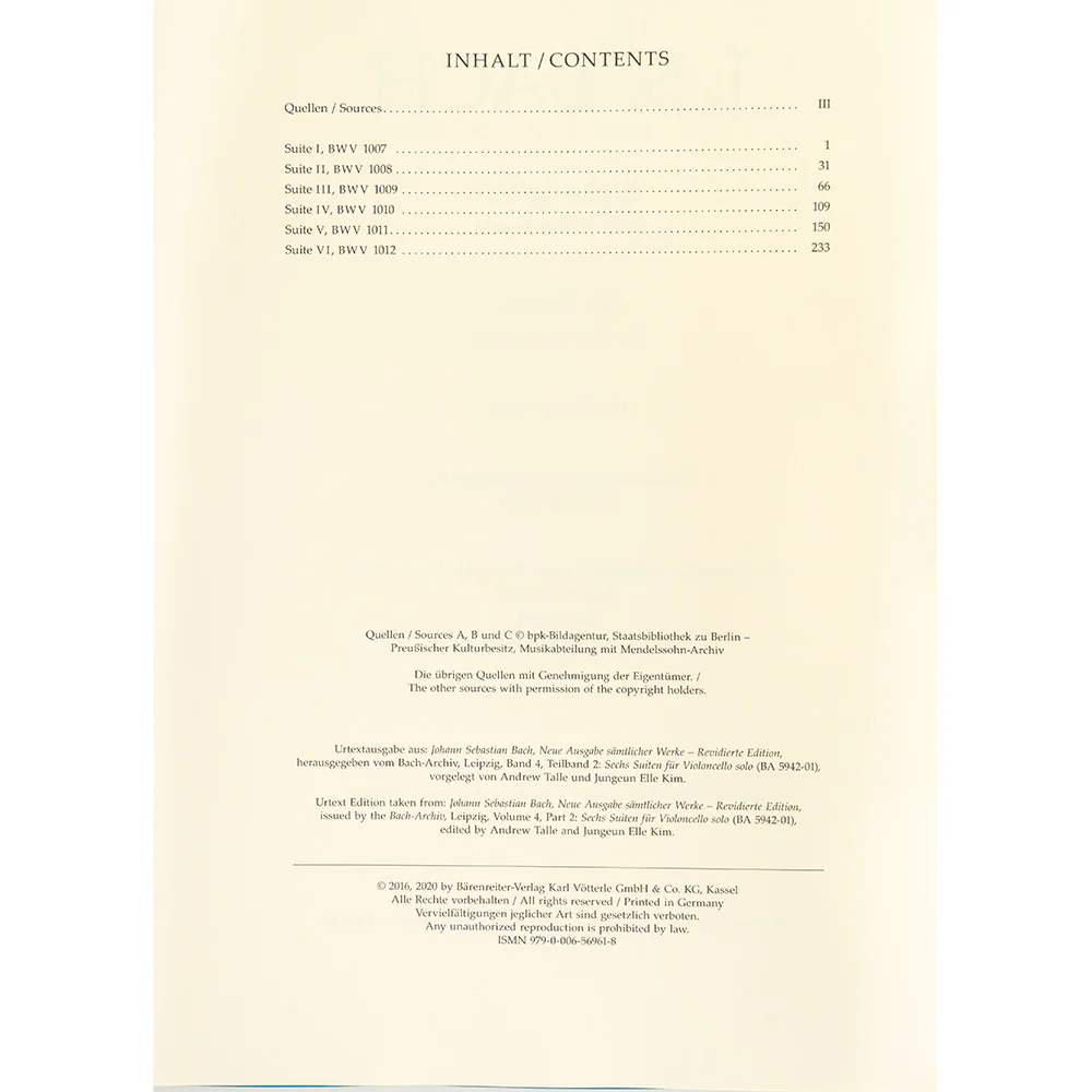Bach, Johann Sebastian - Six Suites for Violoncello solo BWV 1007-1012 - Synoptic Facsimile Volume - Image 2