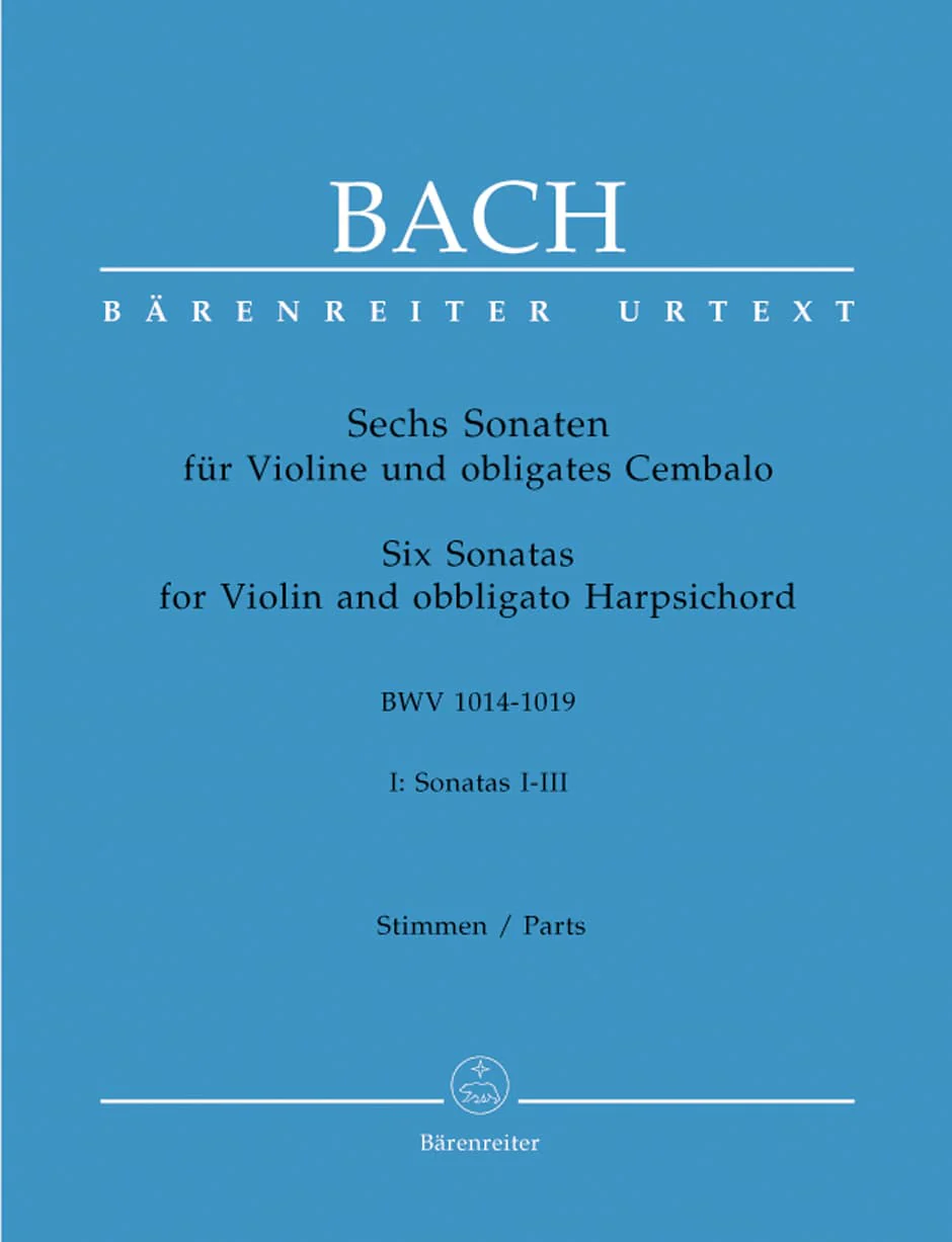 Bach, JS - 6 Sonatas for Violin and Piano, BWV 1014-1019, Volume 1 - for Violin and Piano - edited by Wollny and Manze - Barenreiter Verlag URTEXT Edition