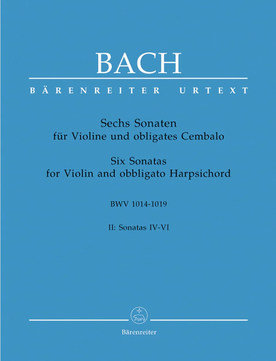 Bach, JS - 6 Sonatas for Violin and Piano, BWV 1017-1019, Volume 2 - edited by Peter Wollny and Andrew Manze - Bärenreiter Verlag URTEXT