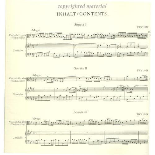 Bach, JS - 3 Viola Da Gamba Sonatas BWV 1027 1029 for Cello and Piano - Arranged by Forbes - Peters Edition - Image 2