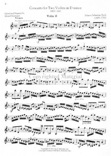 Bach, JS - Violin Concertos - for Violin and Piano - edited by Eduard Hermann - G Schirmer - Image 3