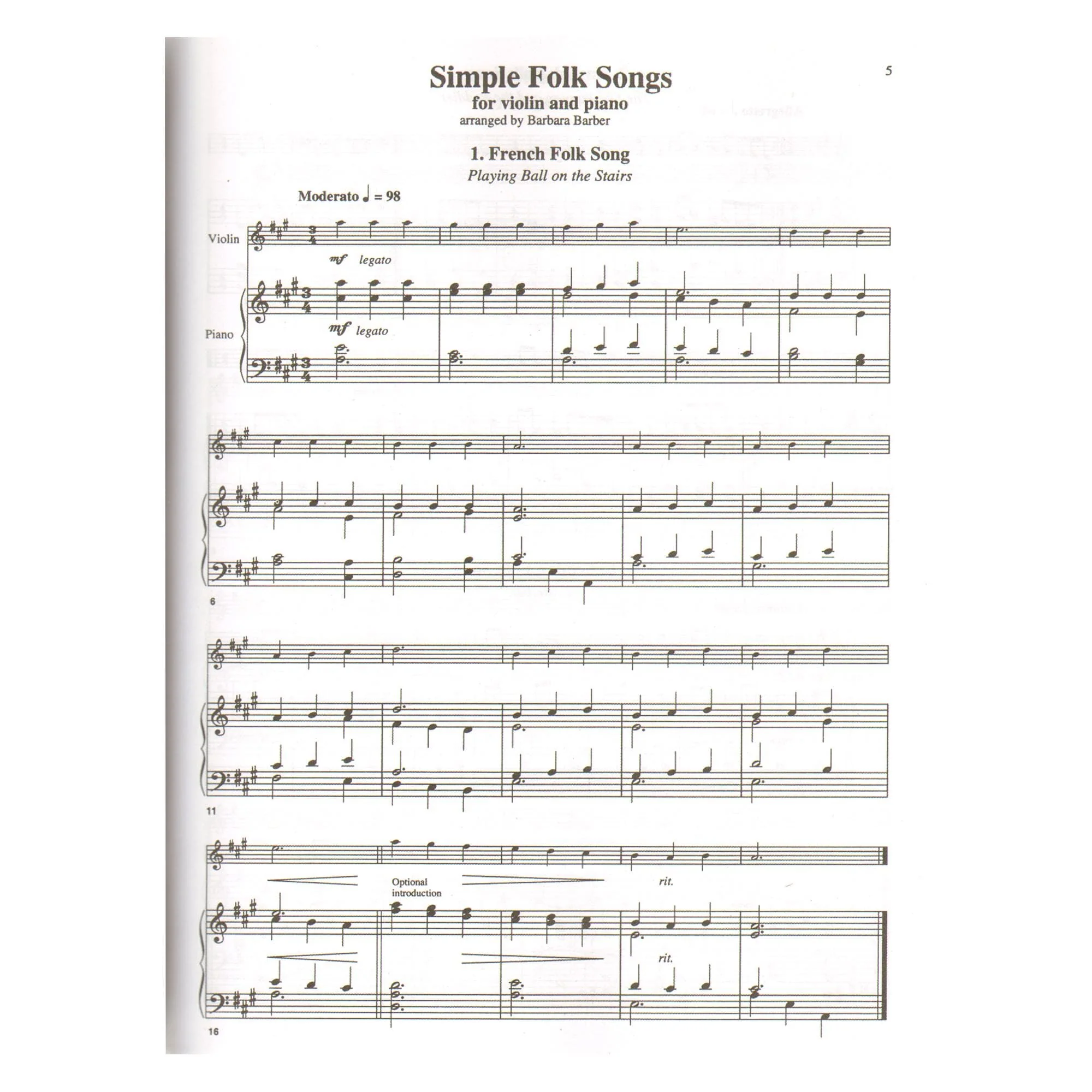 Solos for Young Violinists Volume 1 for Violin and Piano by Barbara Barber - Summy-Birchard Publication - Image 3