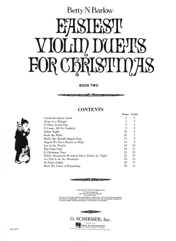 Barlow, Betty - Easiest Violin Duets for Christmas Book 2 with Piano Accompaniment - Schirmer Edition - Image 2