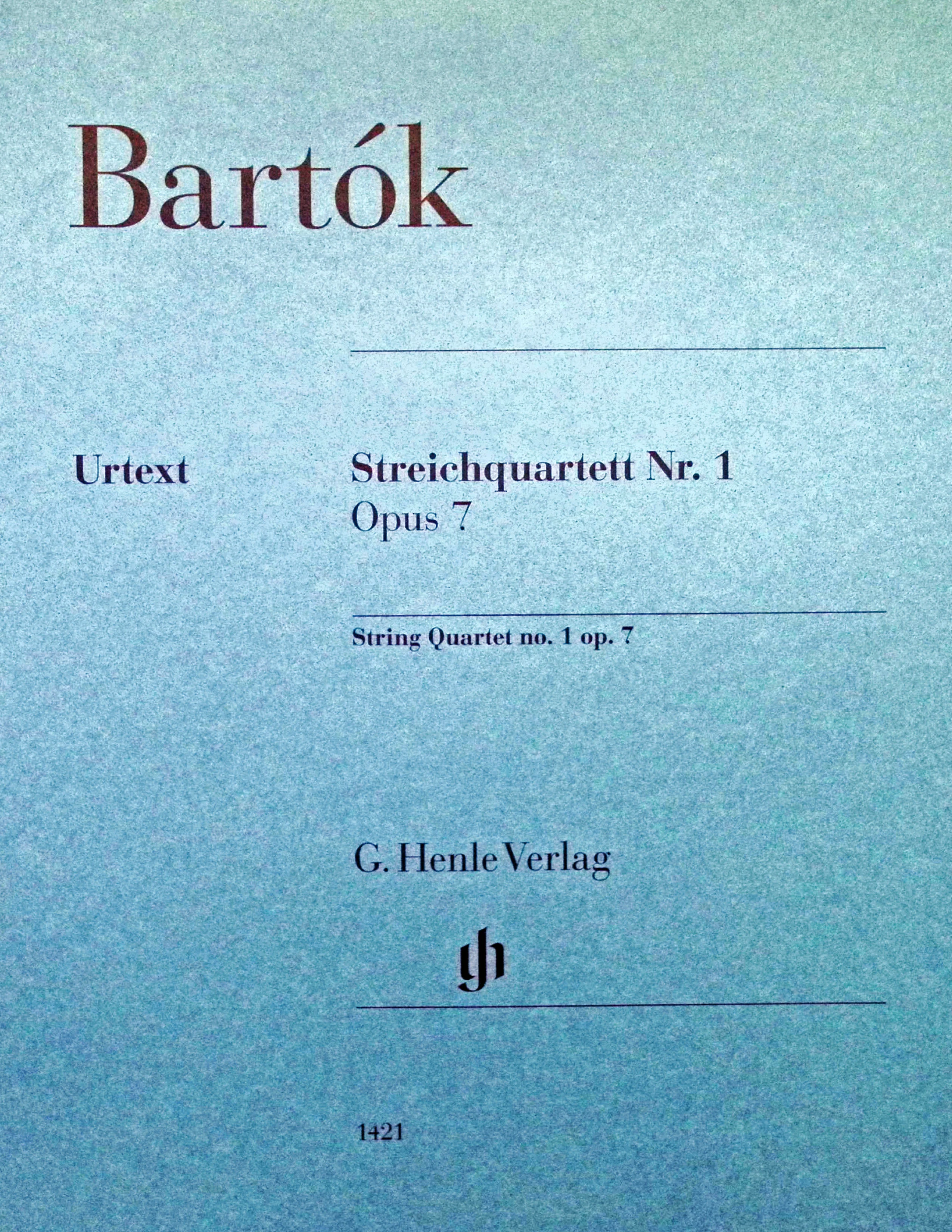 Bartok, Bela - String Quartet no. 1 op. 7 - Edited by Somfai - G. Henle Verlag