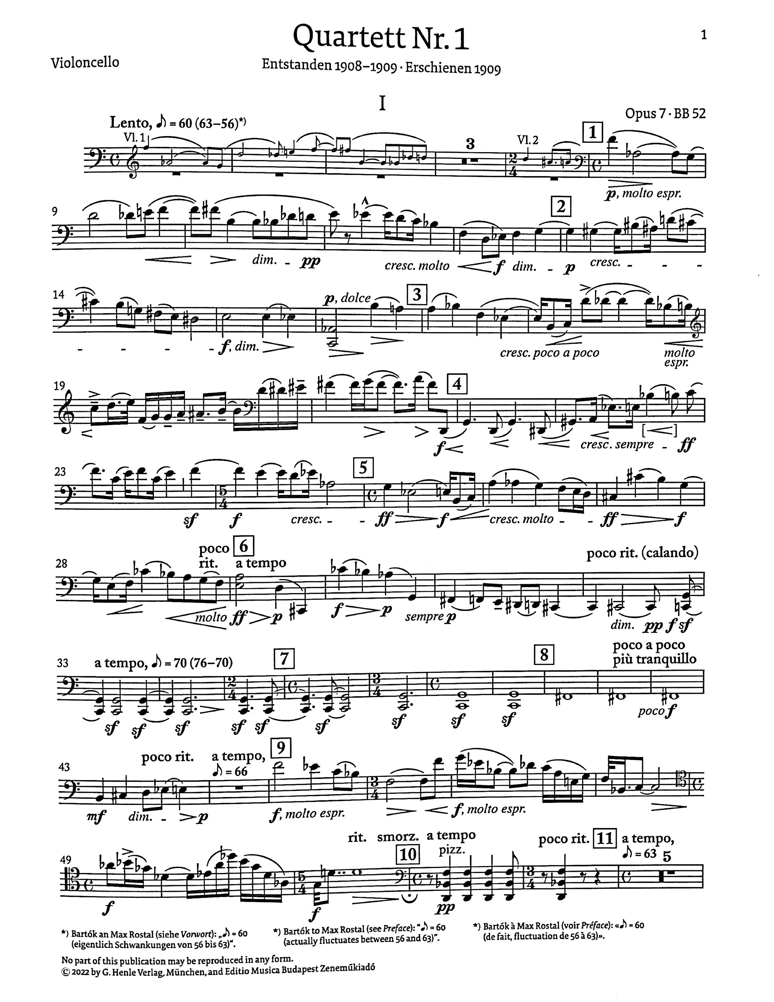 Bartok, Bela - String Quartet no. 1 op. 7 - Edited by Somfai - G. Henle Verlag - Image 5