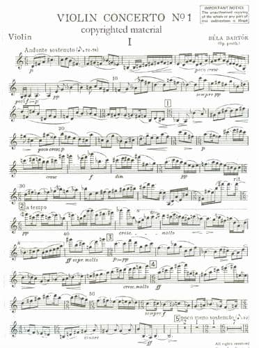 Bartok, Bela - Concerto No 1 Op posth Sz 48a for Violin and Piano - Boosey & Hawkes Edition - Image 3