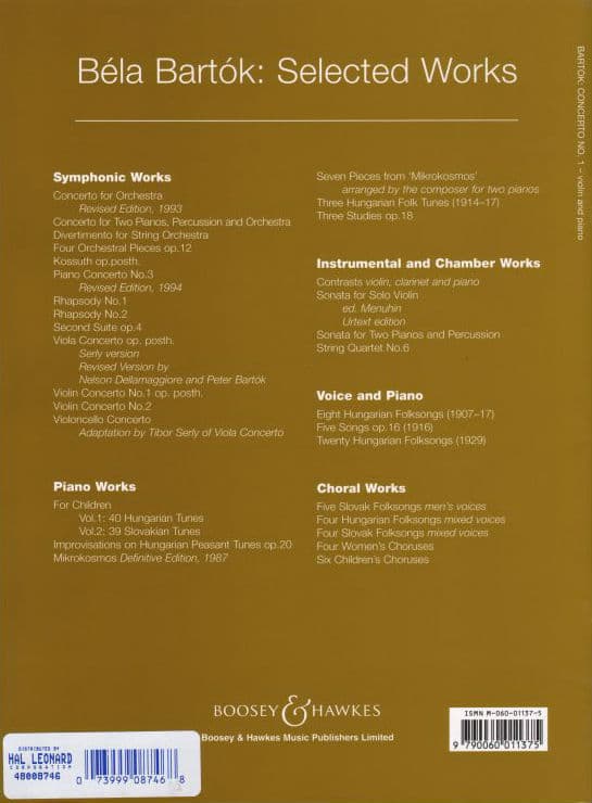 Bartok, Bela - Concerto No 1 Op posth Sz 48a for Violin and Piano - Boosey & Hawkes Edition - Image 4