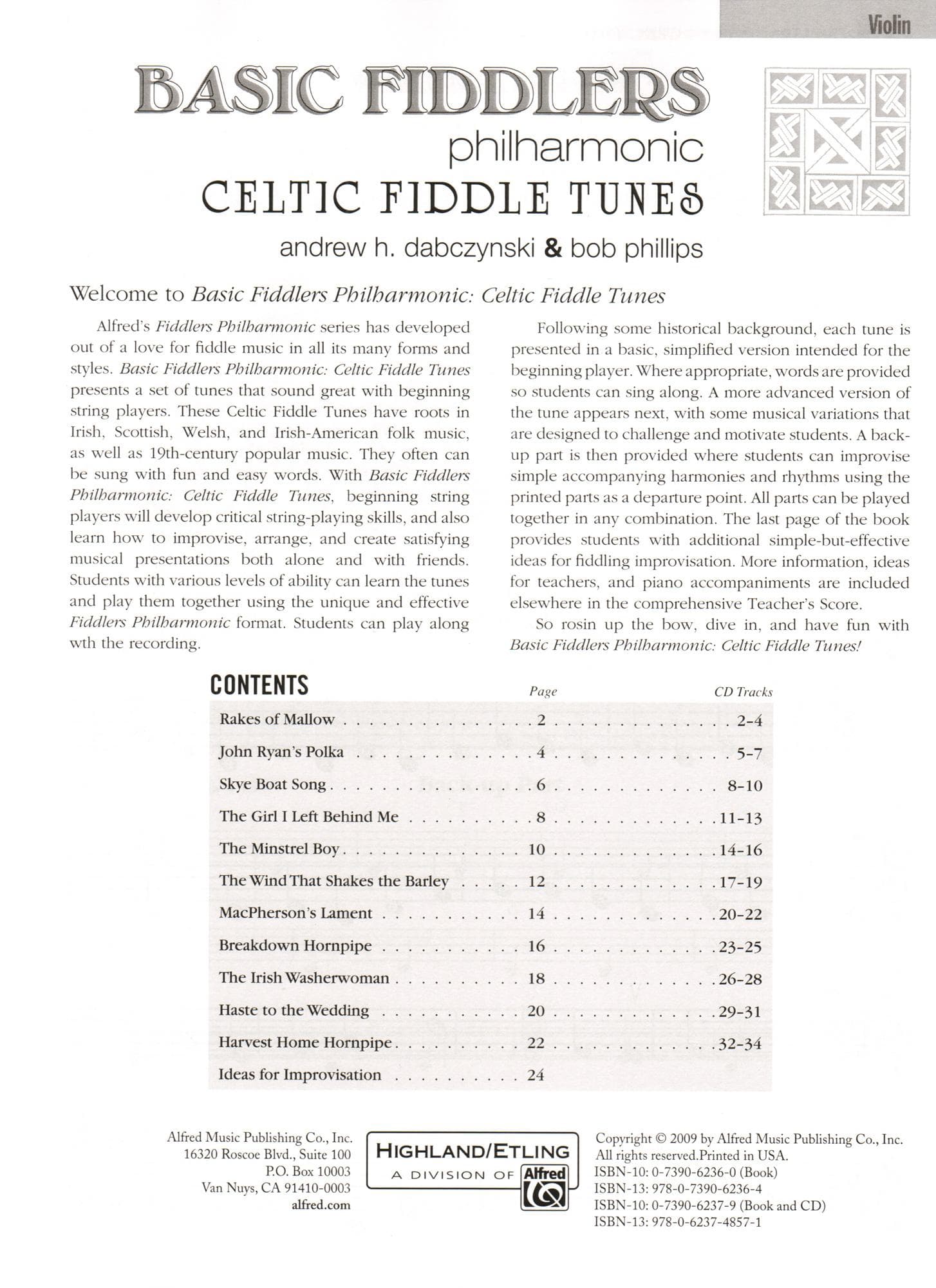 Basic Fiddlers Philharmonic - Celtic Fiddle Tunes - Violin Book - by Dabczynski & Phillips - Alfred Publishing - Image 2