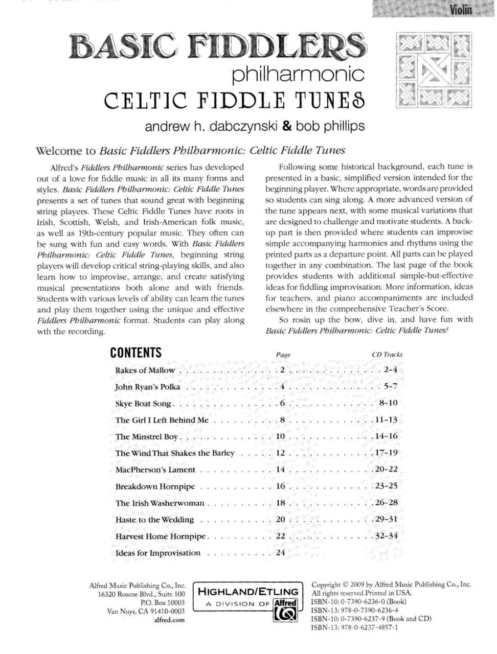 Basic Fiddlers Philharmonic - Celtic Fiddle Tunes - Violin Book with CD - by Dabczynski & Phillips - Alfred Publishing - Image 2