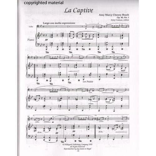 Beach, Amy - Five Pieces for Cello and Piano Op 15, 40, 151 - Hildegard Publishing - Image 3
