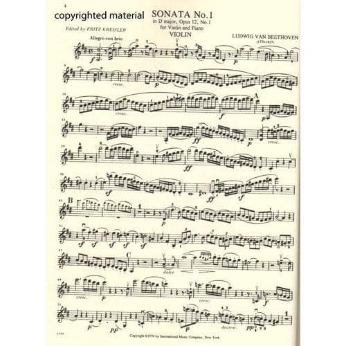 Beethoven, Ludwig - 10 Sonatas (Complete) - Violin and Piano - edited by Fritz Kreisler - International Edition - Image 3