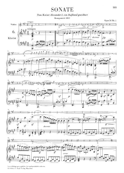Beethoven, Ludwig - 10 Sonatas Volume 2 No 6-10 - Violin and Piano - edited by Max Rostal - Henle Verlag URTEXT Edition - Image 2