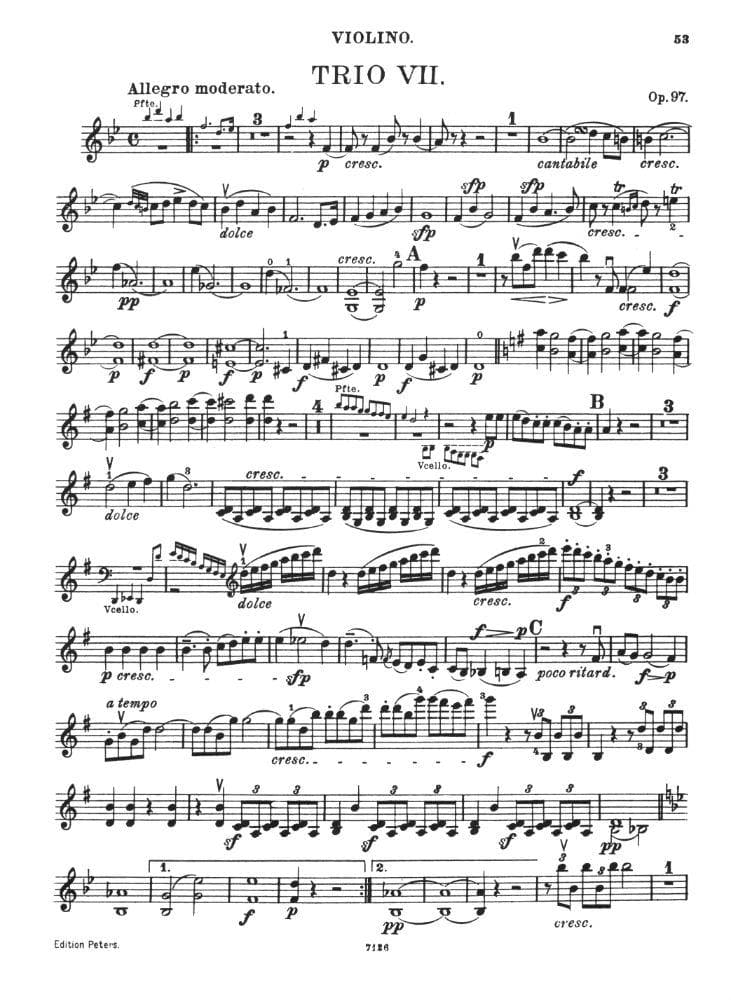 Beethoven, Ludwig - 11 Celebrated Piano Trios Volume 2 for Violin, Cello and Piano - Arranged by Herrmann-Grummer - Peters Edition - Image 3